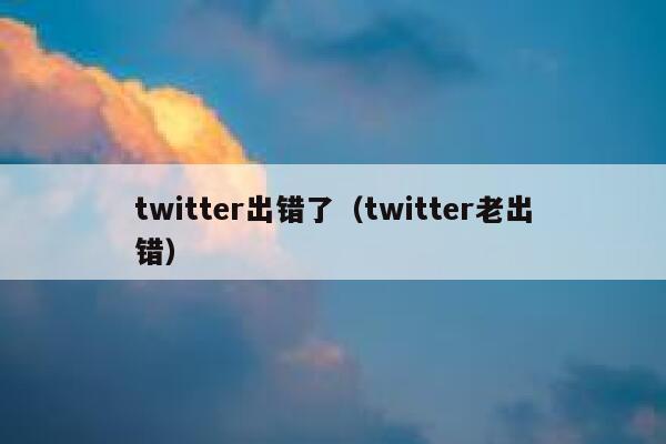 twitter出错了（twitter老出错） 第1张