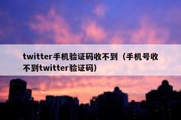 twitter手机验证码收不到（手机号收不到twitter验证码） 第1张