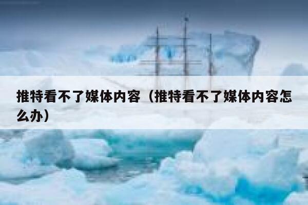 推特看不了媒体内容（推特看不了媒体内容怎么办） 第1张