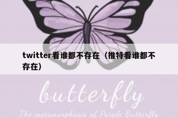 twitter看谁都不存在（推特看谁都不存在） 第1张