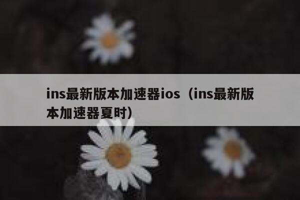 ins最新版本加速器ios（ins最新版本加速器夏时） 第1张