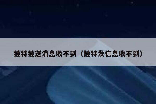 推特推送消息收不到（推特发信息收不到） 第1张
