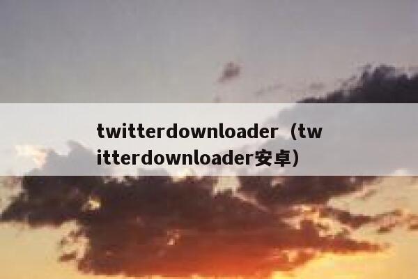 twitterdownloader(twitterdownloader安卓) 第1张 twitterdownloader(twitterdownloader安卓) 第1张