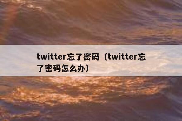 twitter忘了密码（twitter忘了密码怎么办） 第1张
