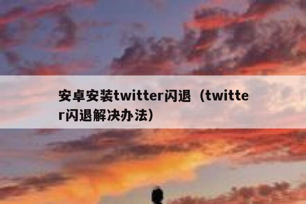 安卓安装twitter闪退（twitter闪退解决办法） 第1张