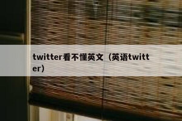 twitter看不懂英文(英语twitter) 第1张 twitter看不懂英文(英语twitter) 第1张