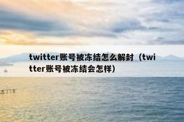 twitter账号被冻结怎么解封（twitter账号被冻结会怎样） 第1张