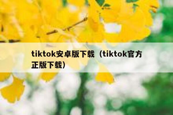 tiktok安卓版下载（tiktok官方正版下载） 第1张