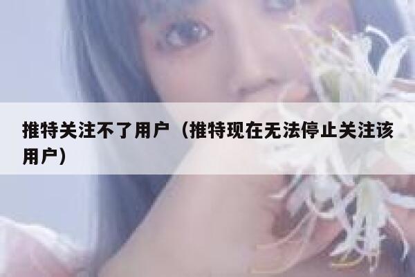 推特关注不了用户(推特现在无法停止关注该用户) 第1张 推特关注不了用户(推特现在无法停止关注该用户) 第1张