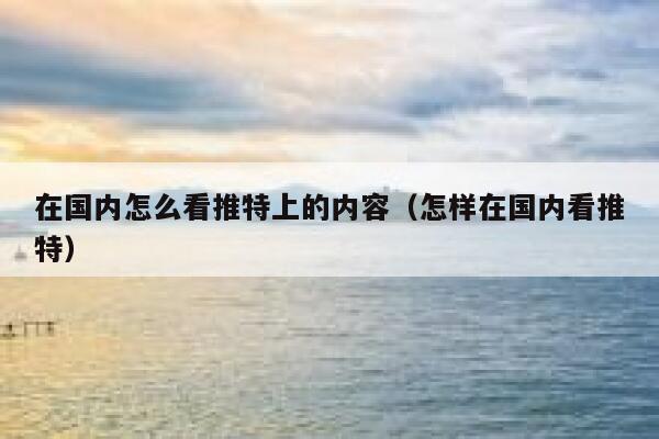 在国内怎么看推特上的内容（怎样在国内看推特） 第1张
