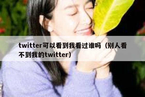 twitter可以看到我看过谁吗（别人看不到我的twitter） 第1张