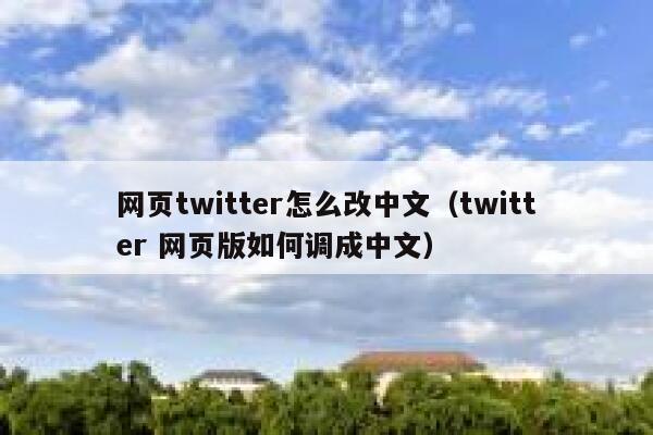 网页twitter怎么改中文(twitter 网页版如何调成中文) 第1张 网页twitter怎么改中文(twitter 网页版如何调成中文) 第1张