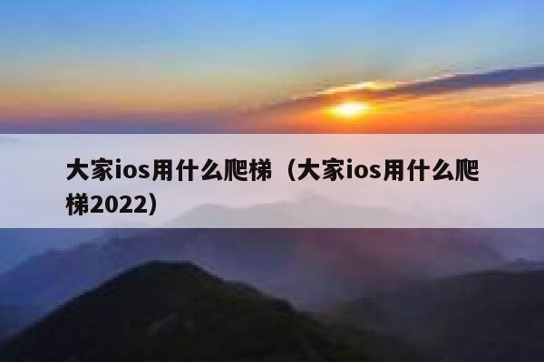 大家ios用什么爬梯(大家ios用什么爬梯2022) 第1张 大家ios用什么爬梯(大家ios用什么爬梯2022) 第1张