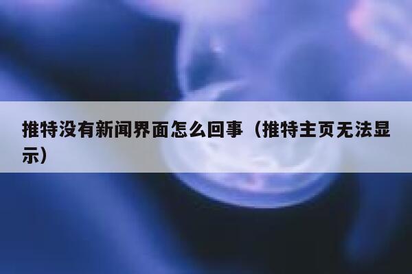 推特没有新闻界面怎么回事（推特主页无法显示） 第1张