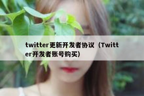 twitter更新开发者协议（Twitter开发者账号购买） 第1张