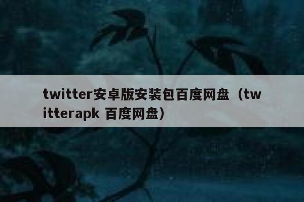 twitter安卓版安装包百度网盘（twitterapk 百度网盘） 第1张