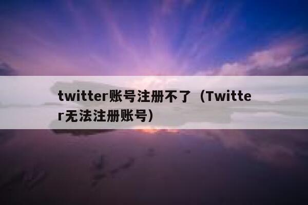twitter账号注册不了(Twitter无法注册账号) 第1张 twitter账号注册不了(Twitter无法注册账号) 第1张