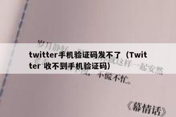 twitter手机验证码发不了（Twitter 收不到手机验证码） 第1张