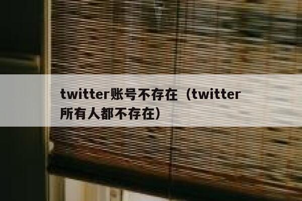 twitter账号不存在（twitter所有人都不存在） 第1张