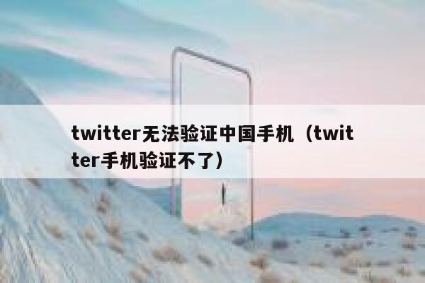 twitter无法验证中国手机（twitter手机验证不了） 第1张