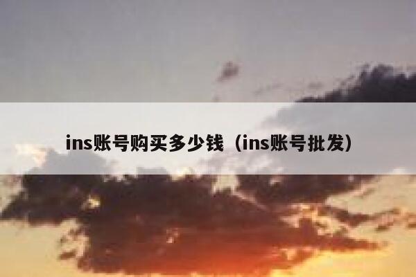 ins账号购买多少钱(ins账号批发) 第1张 ins账号购买多少钱(ins账号批发) 第1张