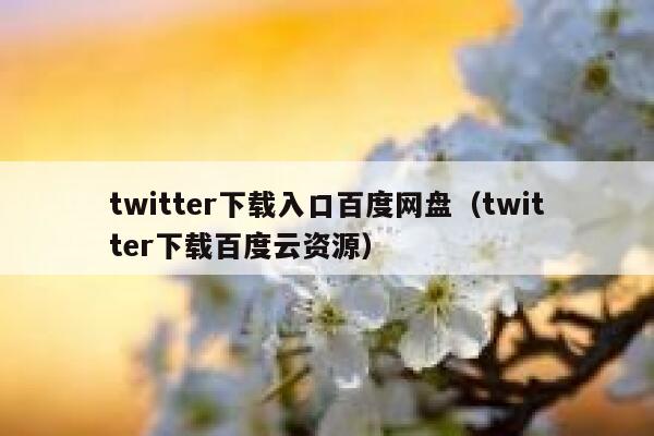twitter下载入口百度网盘（twitter下载百度云资源） 第1张