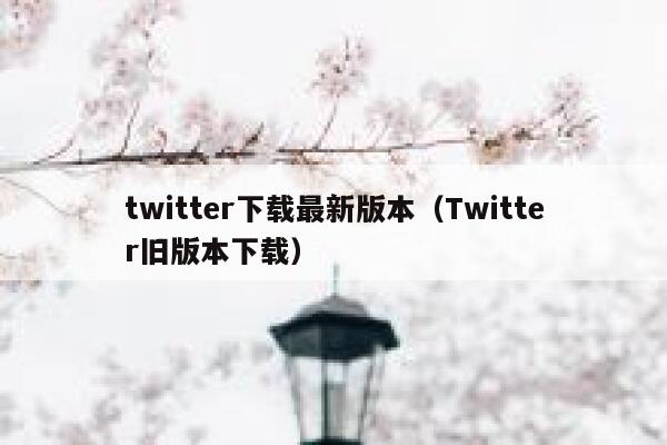 twitter下载最新版本（Twitter旧版本下载） 第1张