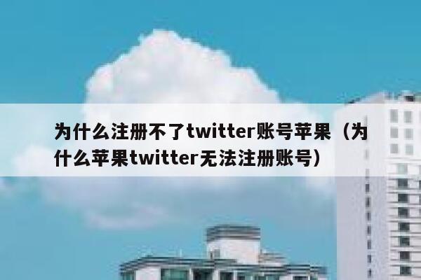 为什么注册不了twitter账号苹果（为什么苹果twitter无法注册账号） 第1张