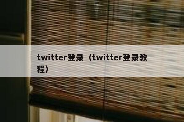 twitter登录（twitter登录教程） 第1张