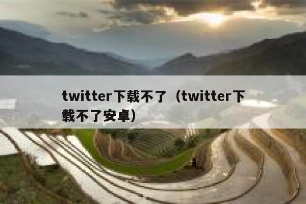 twitter下载不了（twitter下载不了安卓） 第1张