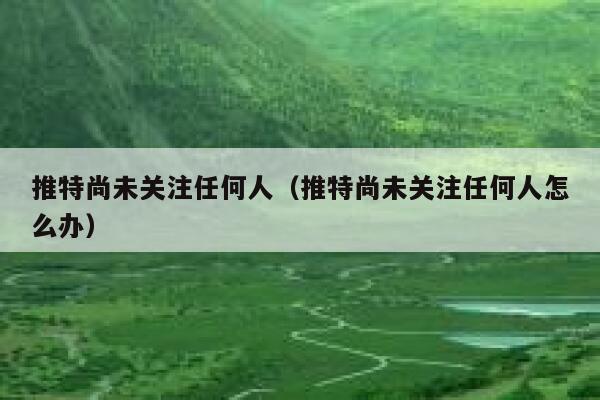 推特尚未关注任何人(推特尚未关注任何人怎么办) 第1张 推特尚未关注任何人(推特尚未关注任何人怎么办) 第1张
