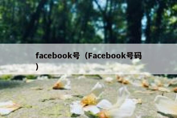 facebook号（Facebook号码） 第1张