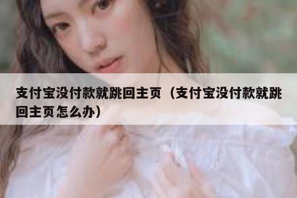 支付宝没付款就跳回主页（支付宝没付款就跳回主页怎么办） 第1张