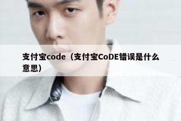 支付宝code（支付宝CoDE错误是什么意思） 第1张