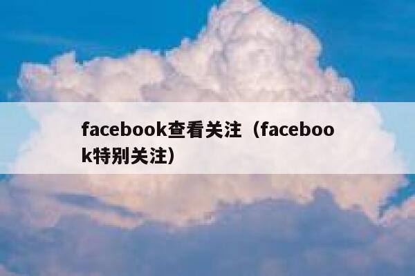 facebook查看关注（facebook特别关注） 第1张