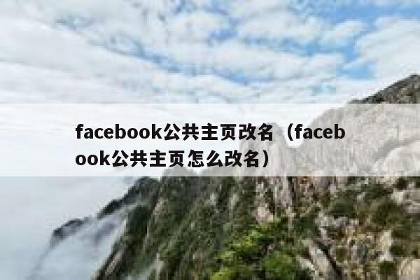 facebook公共主页改名（facebook公共主页怎么改名） 第1张