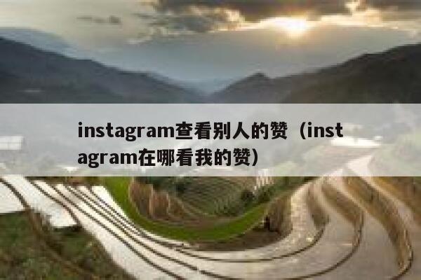 instagram查看别人的赞（instagram在哪看我的赞） 第1张