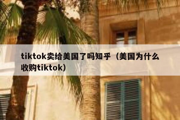 tiktok卖给美国了吗知乎（美国为什么收购tiktok） 第1张