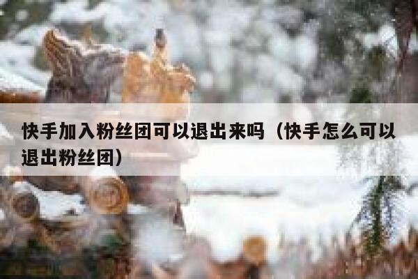 快手加入粉丝团可以退出来吗（快手怎么可以退出粉丝团） 第1张