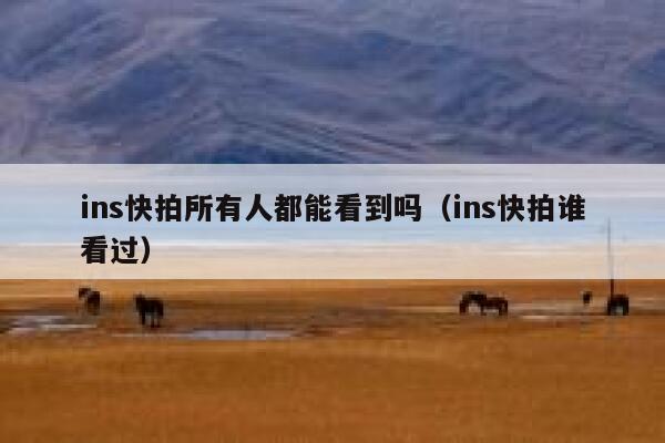 ins快拍所有人都能看到吗（ins快拍谁看过） 第1张