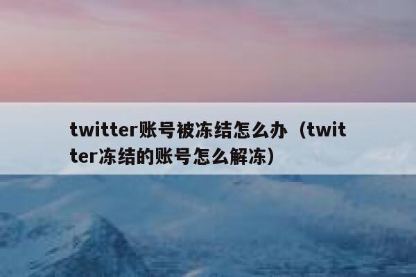 twitter账号被冻结怎么办(twitter冻结的账号怎么解冻) 第1张 twitter账号被冻结怎么办(twitter冻结的账号怎么解冻) 第1张