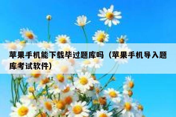 苹果手机能下载毕过题库吗(苹果手机导入题库考试软件) 第1张 苹果手机能下载毕过题库吗(苹果手机导入题库考试软件) 第1张