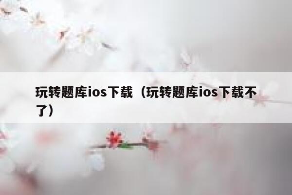 玩转题库ios下载（玩转题库ios下载不了） 第1张
