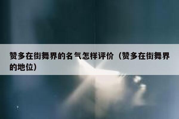 赞多在街舞界的名气怎样评价（赞多在街舞界的地位） 第1张