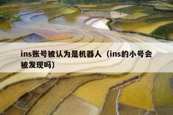 ins账号被认为是机器人（ins的小号会被发现吗） 第1张