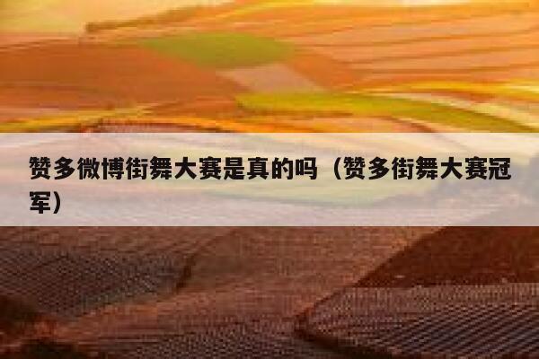 赞多微博街舞大赛是真的吗（赞多街舞大赛冠军） 第1张