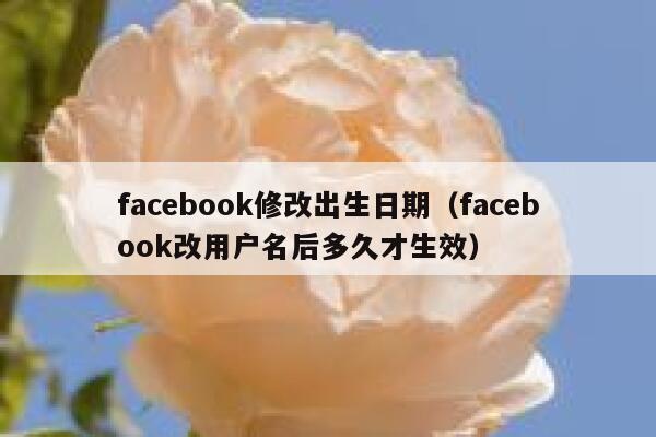 facebook修改出生日期（facebook改用户名后多久才生效） 第1张