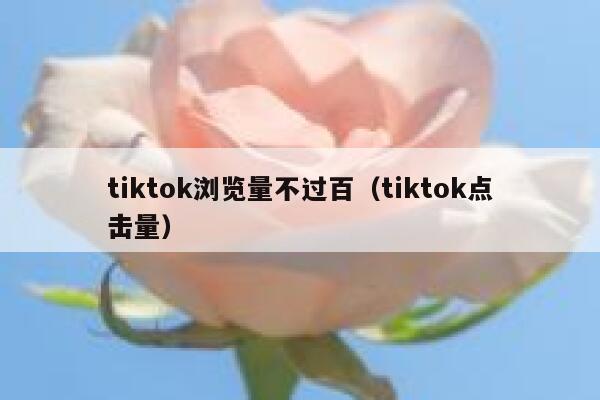tiktok浏览量不过百（tiktok点击量） 第1张
