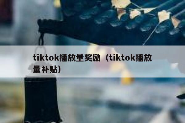 tiktok播放量奖励（tiktok播放量补贴） 第1张