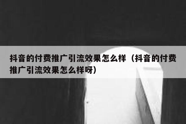 抖音的付费推广引流效果怎么样（抖音的付费推广引流效果怎么样呀） 第1张